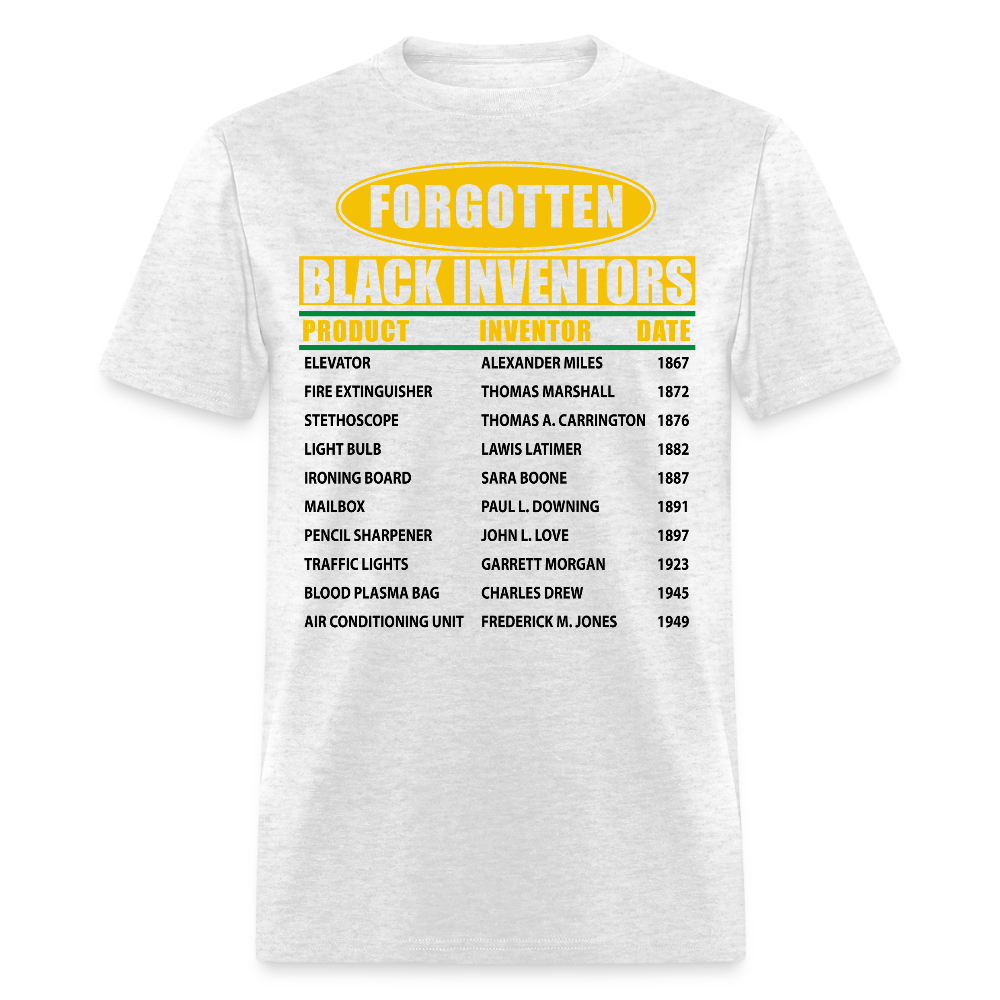 Forgotten Black Inventors Tee Cultural Empowerment T-Shirt - light heather gray