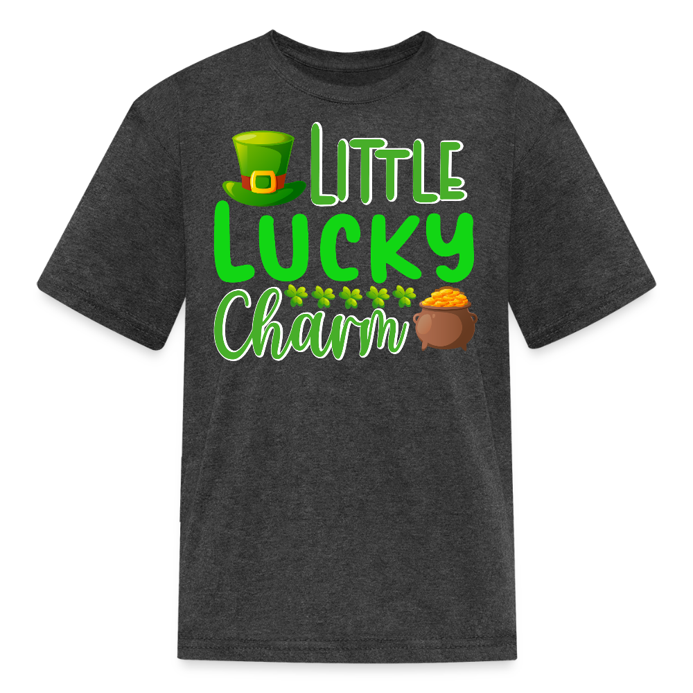 St Patrick's Day Lucky Charm Kids T-shirt - heather black