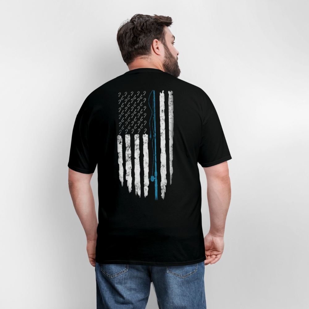 American Flag Patriotic Fishing Gear T-Shirt - black