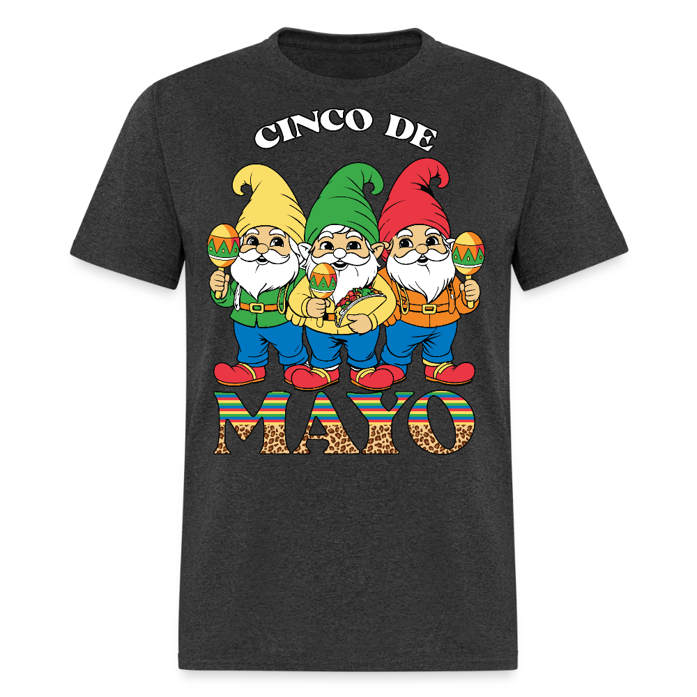 Cute Gnome Mexican Fiesta Tee Funny Cinco De Mayo Gnome T-shirt - heather black