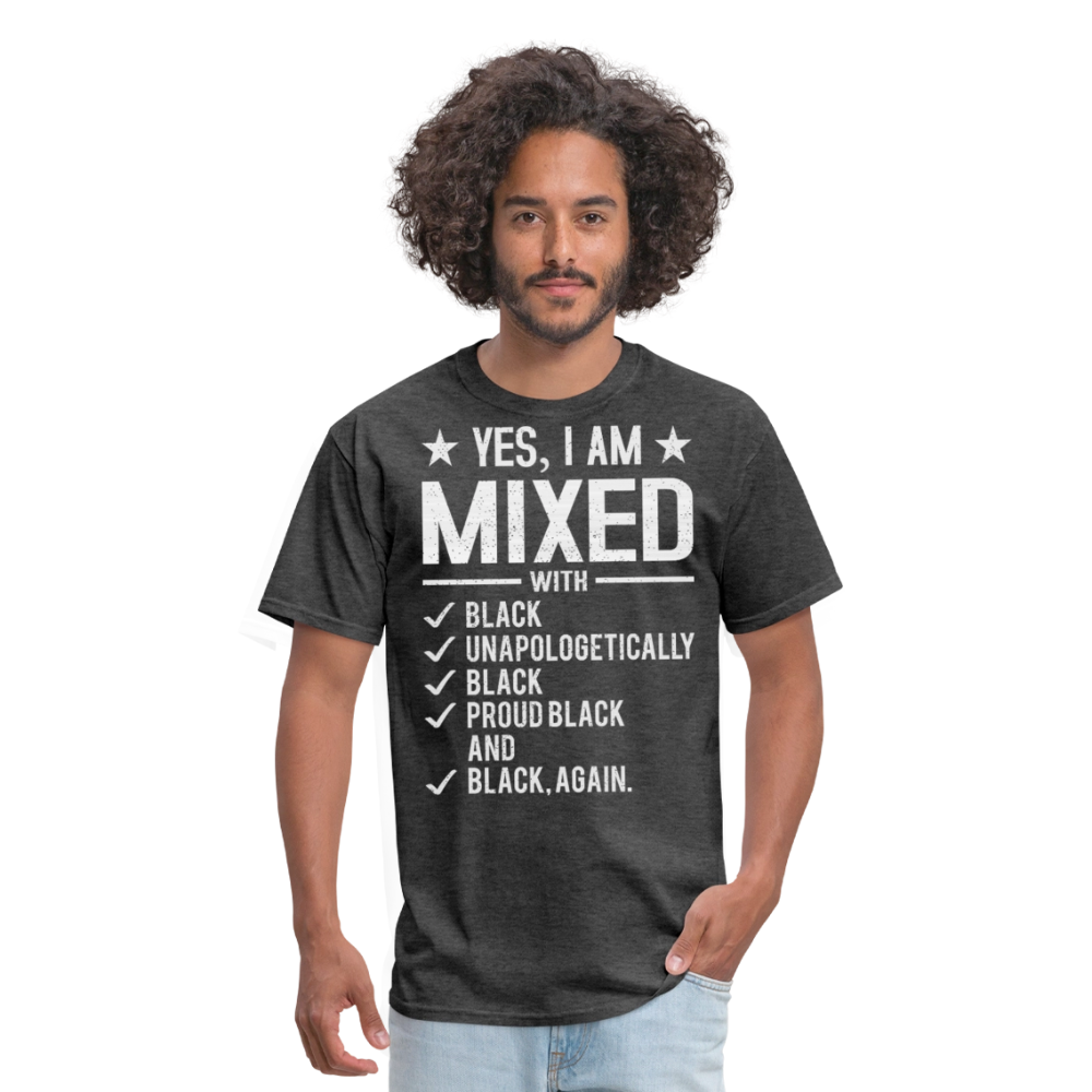 Proud Black Identity Tee Unapologetically Black T-shirt - heather black