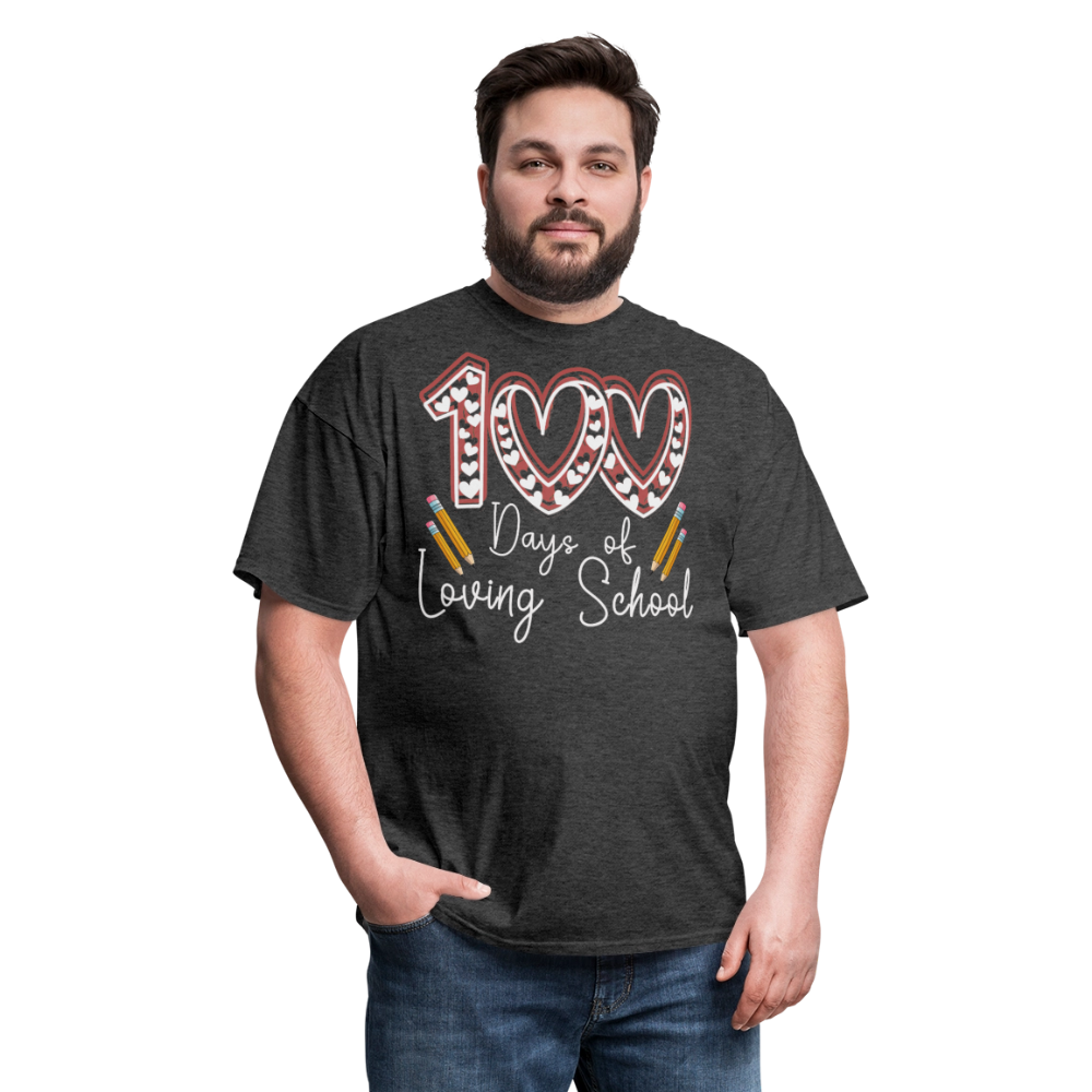 Teacher Appreciation Tee 100 Days of Loving School Unisex Classic T-Shirt - heather black