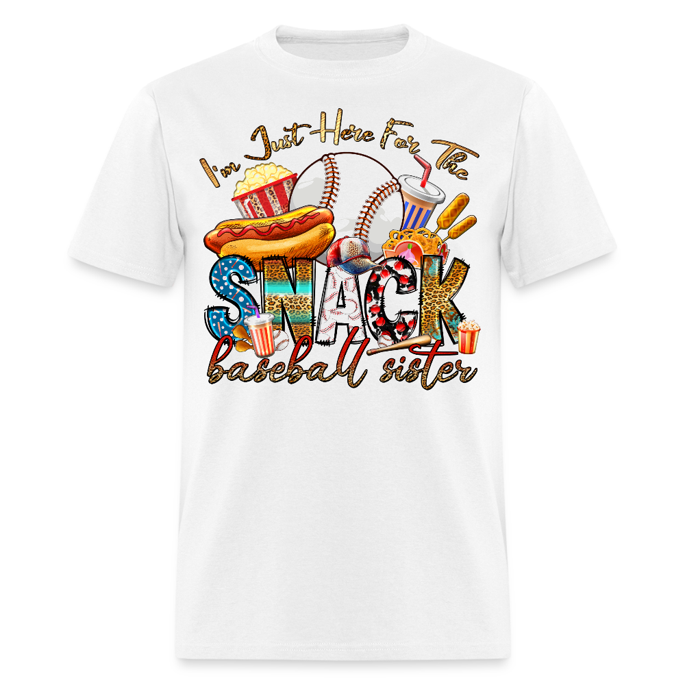 I'm Just Here For The Snacks Baseball T-shirt - white