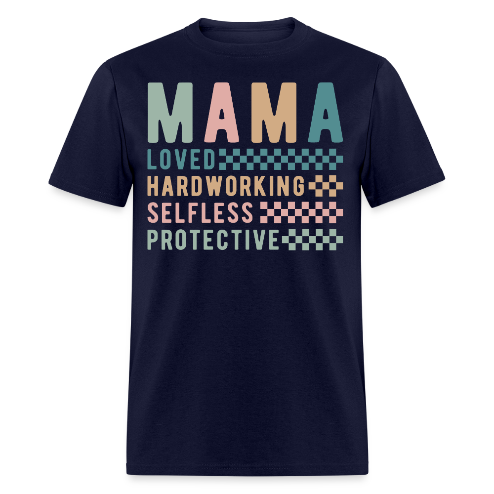Loved And Protective Mama Graphic T-shirt - navy
