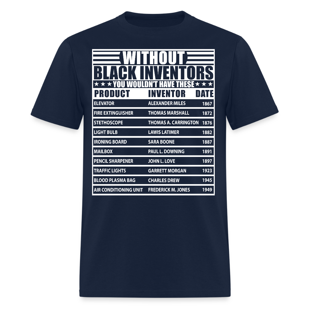 African American Inventors Educational Black History T-Shirt - navy