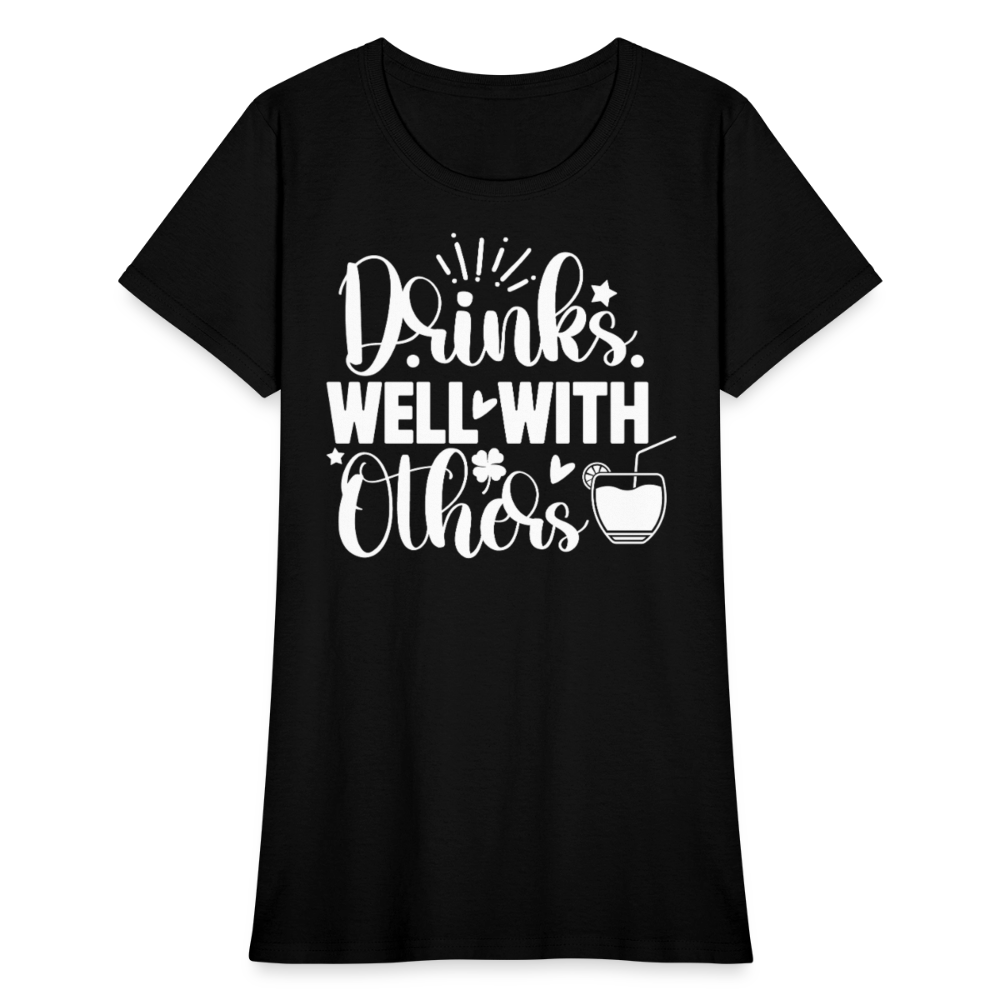 Humorous Ladies' Social Drinking Tee – Perfect Gift Idea - black