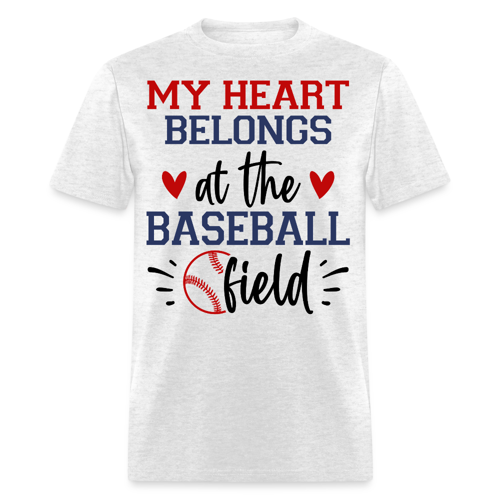 My Heart Belongs At The Baseball Field T-shirt - light heather gray