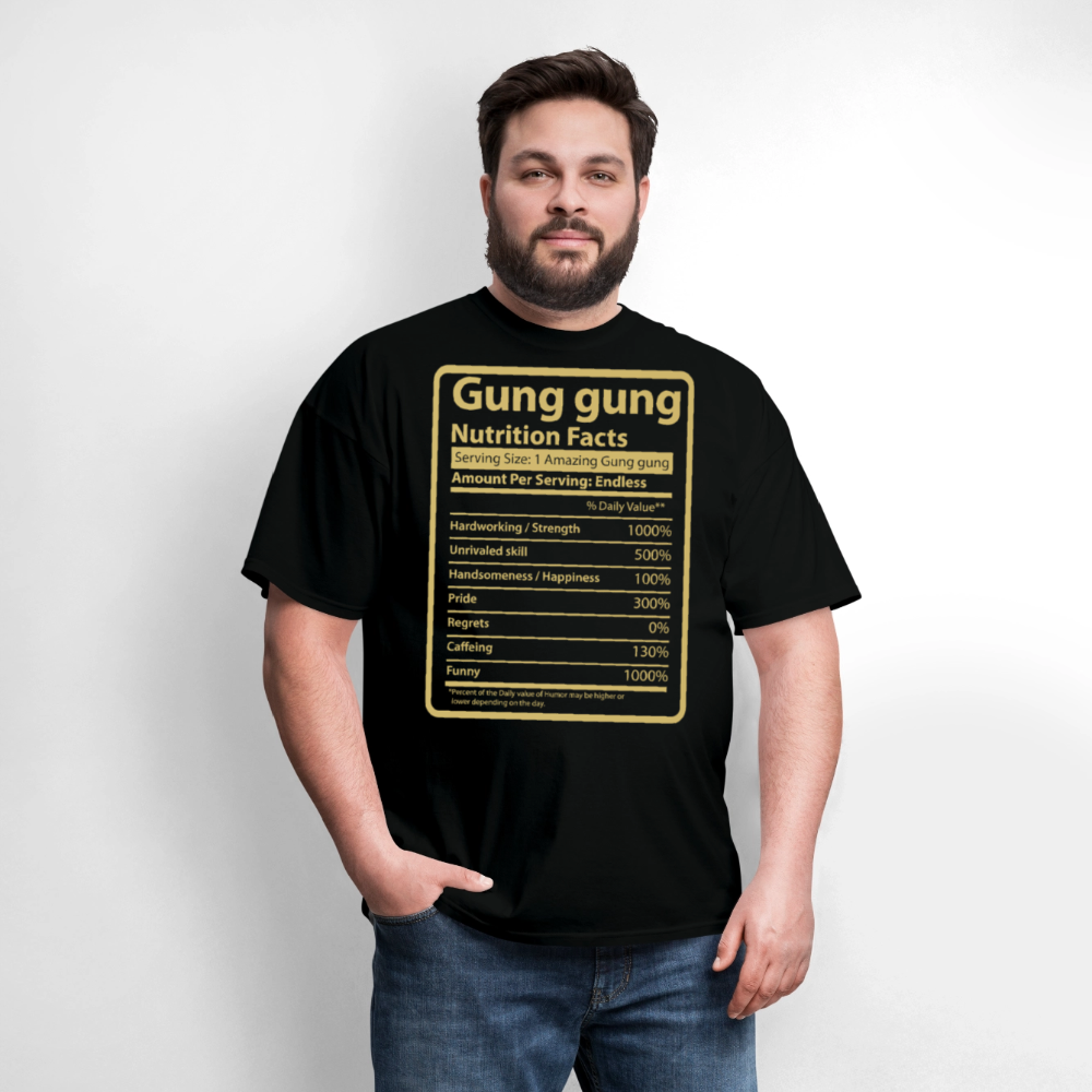 Funny Gung Gung Nutrition Facts Chinese Grandpa Gift T-shirt - black