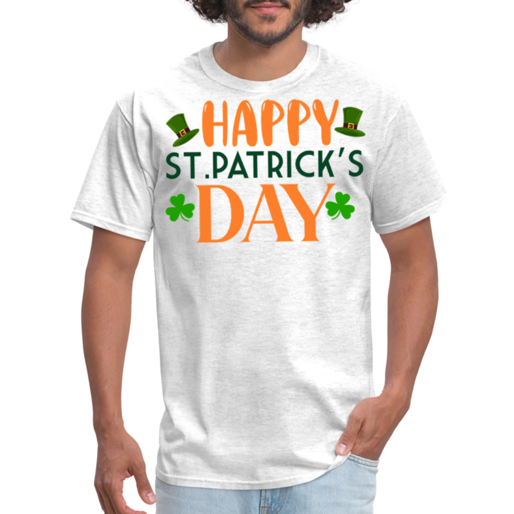 Cute Leprechaun-themed St Paddy’s Tee St Patrick’s Day T-shirt - light heather gray