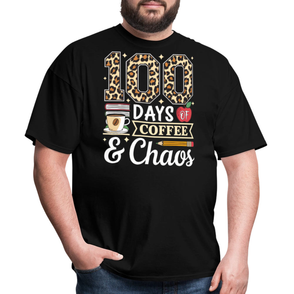 Teacher Appreciation Gift Coffee Lover 100 Days of School Unisex T-Shirt - black