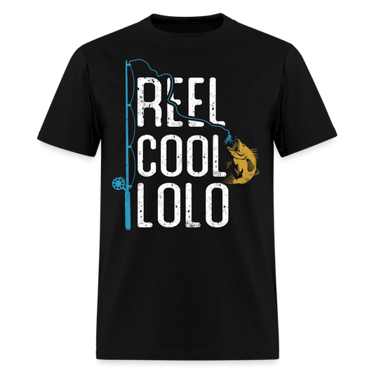 Reel Cool Lolo Tee Grandpa Fishing Gift T-shirt - black