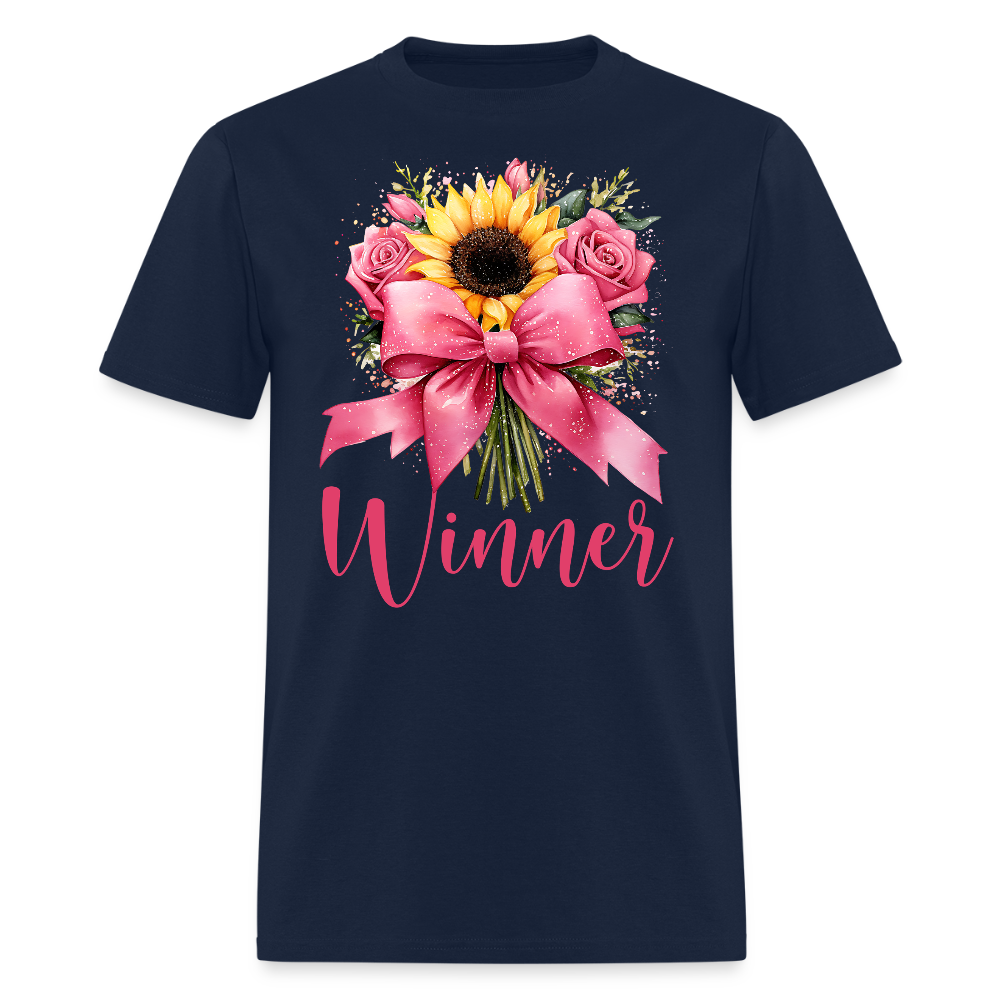 Sunflower and Roses Winner Floral Gift Women's T-Shirt - navy