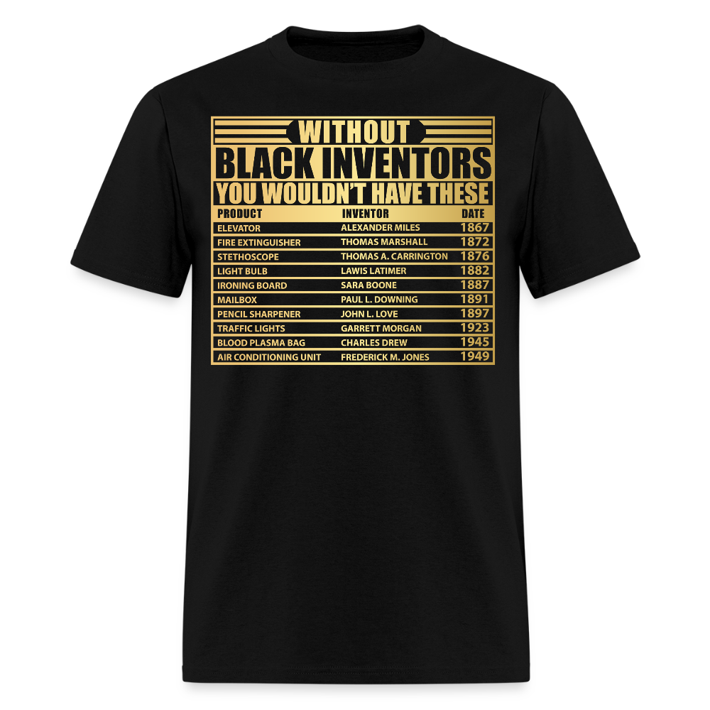 Black Inventors Educational Black History T-Shirt - black