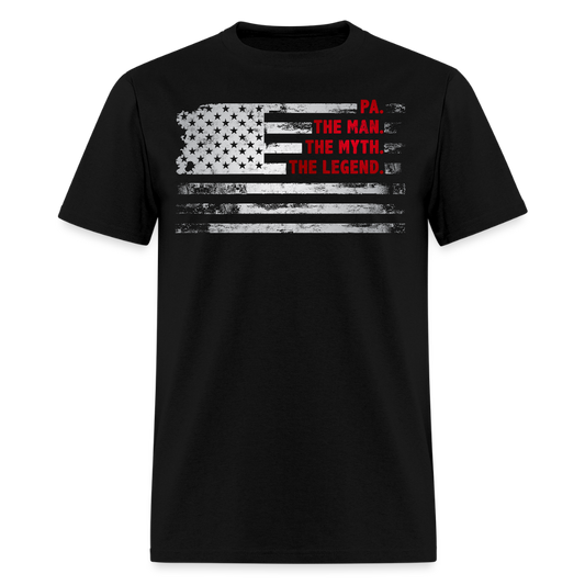 Pa The Man The Myth The Legend Patriotic Dad T-shirt - black