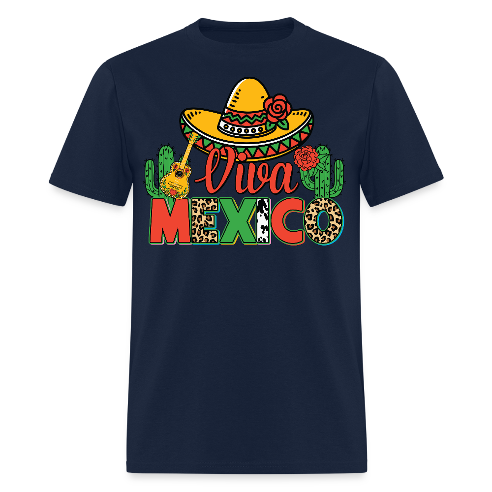 Viva Mexico Shirt With Sombrero Design Mexican Pride T-shirt - navy