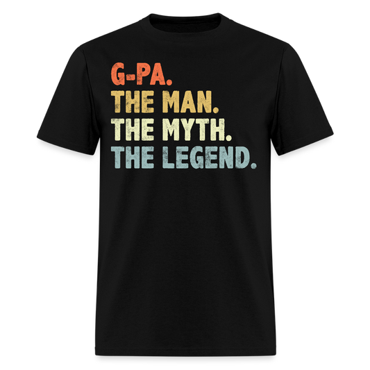 G-Pa The Man The Myth The Legend Retro Grandpa T-shirt - black