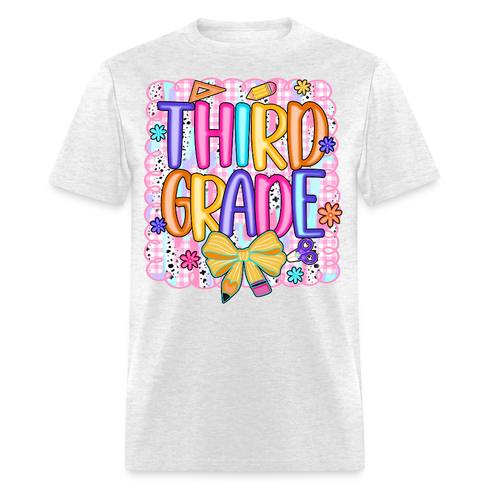 Third Grade Back To School Teacher T-Shirt - light heather gray