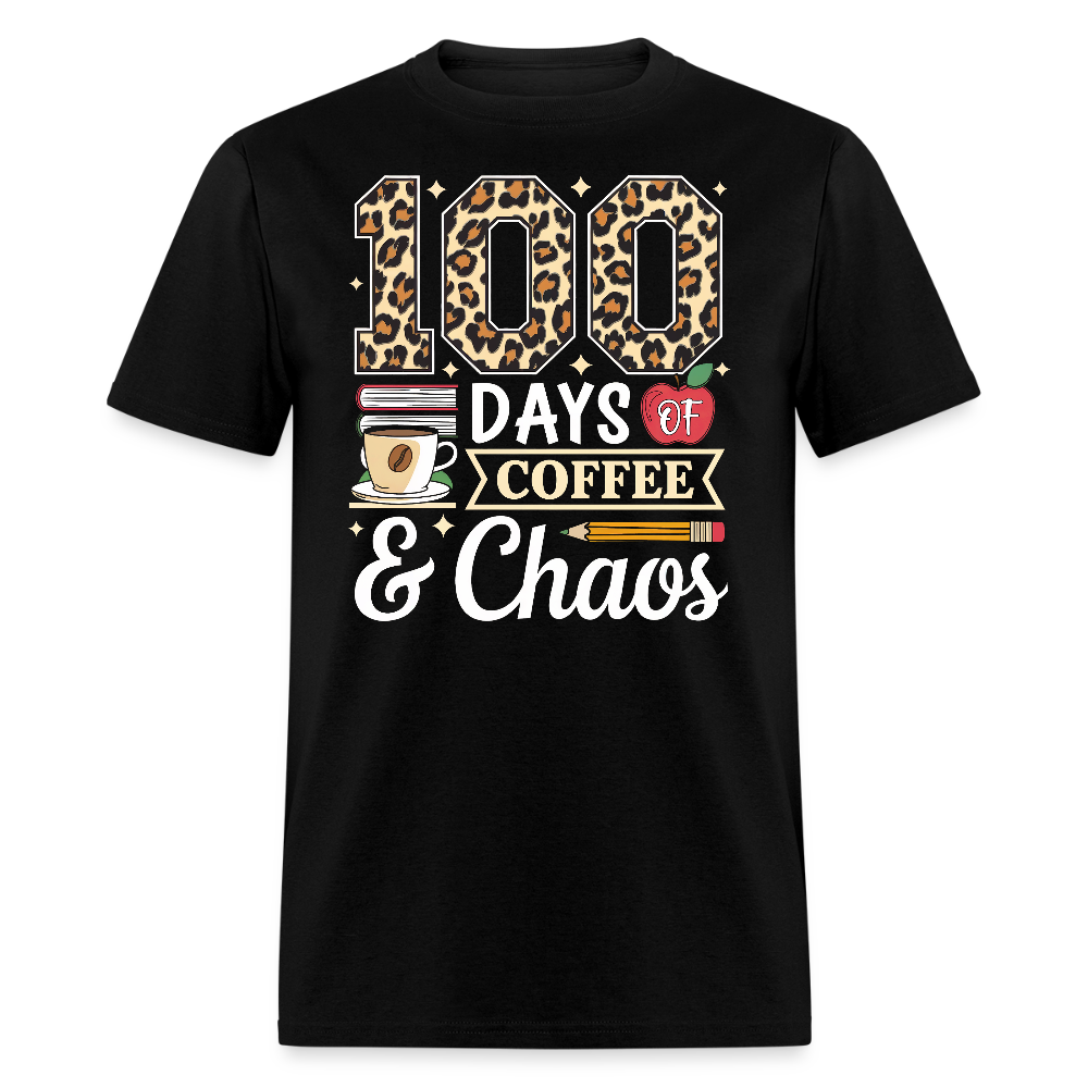 Teacher Appreciation Gift Coffee Lover 100 Days of School Unisex T-Shirt - black
