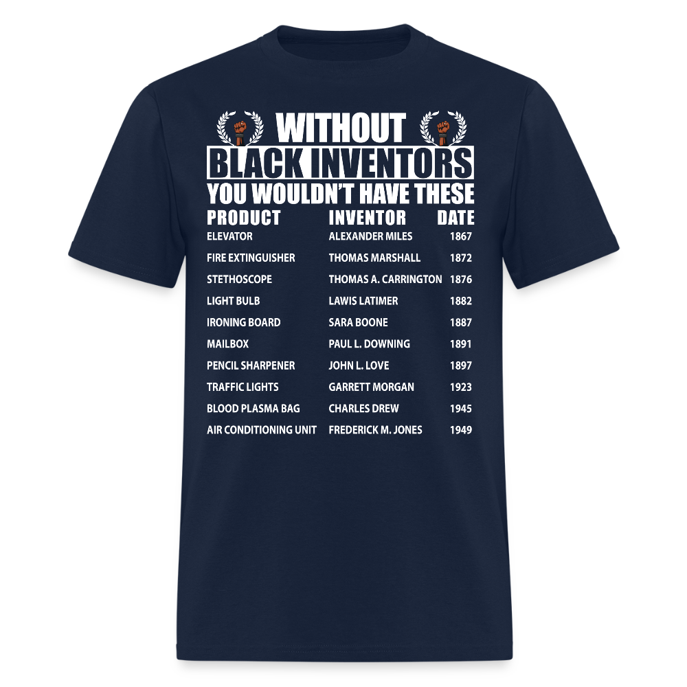 Black History Inventors African American Innovation T-Shirt - navy