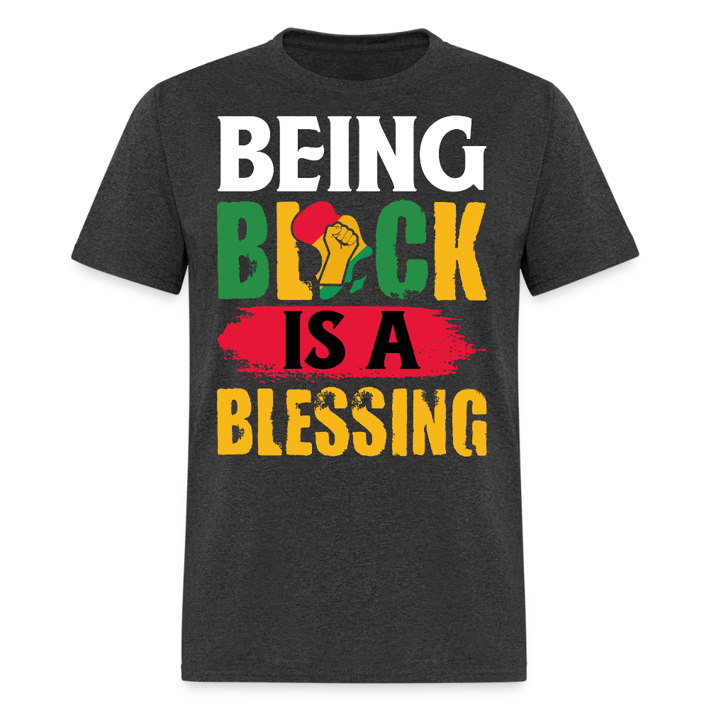 Being Black Is A Blessing Juneteenth T-shirt - heather black