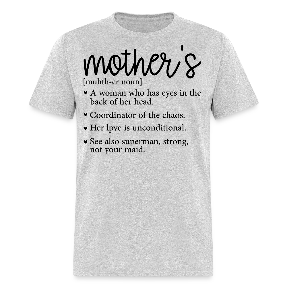 Mother's Day Gift For Mom Funny Mother Definition T-shirt - heather gray