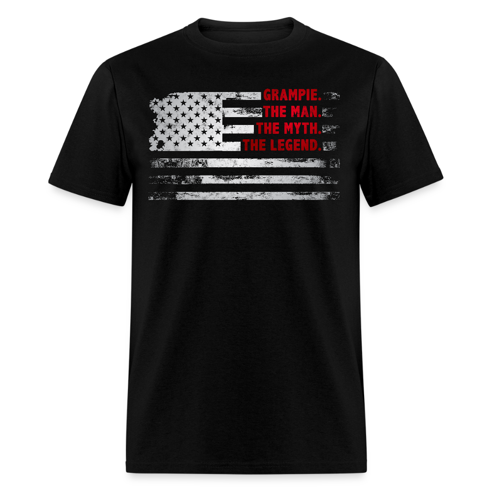 Grampie The Man The Myth The Legend Grandpa Veteran T-shirt - black
