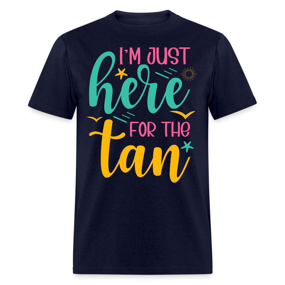 Summer Vacation Graphic Tee Sun Tanning T-shirt - navy