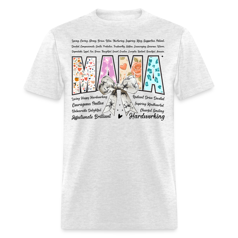 Hardworking Mom Appreciation Tee Floral Mama T-shirt - light heather gray