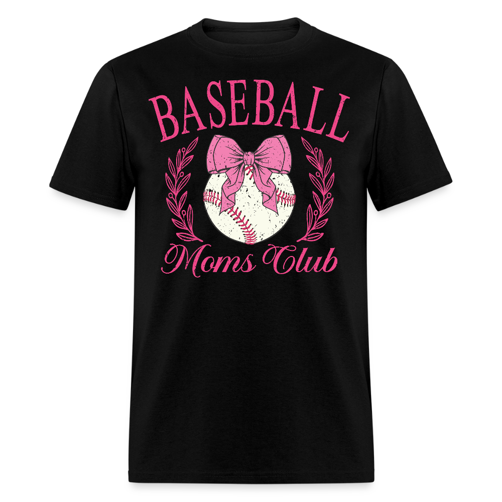 Pink Baseball Moms Club T-shirt - black