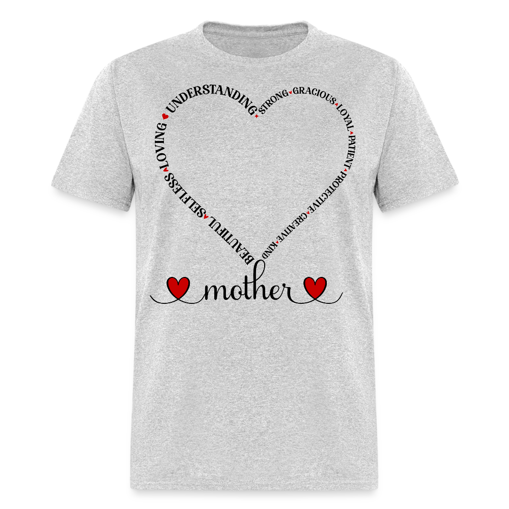 Mother's Day Tee With Heartfelt Messages T-shirt - heather gray