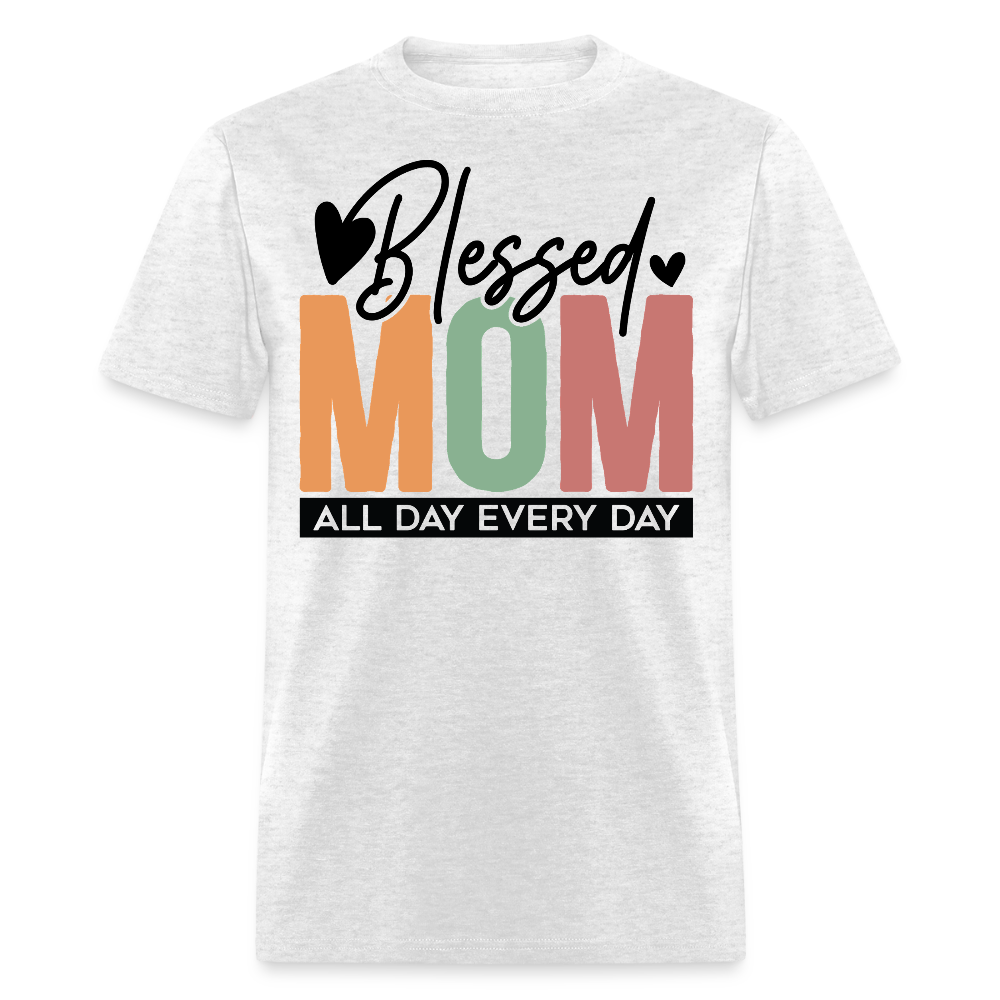 Blessed Mom Tee For Mother's Day T-Shirt - light heather gray
