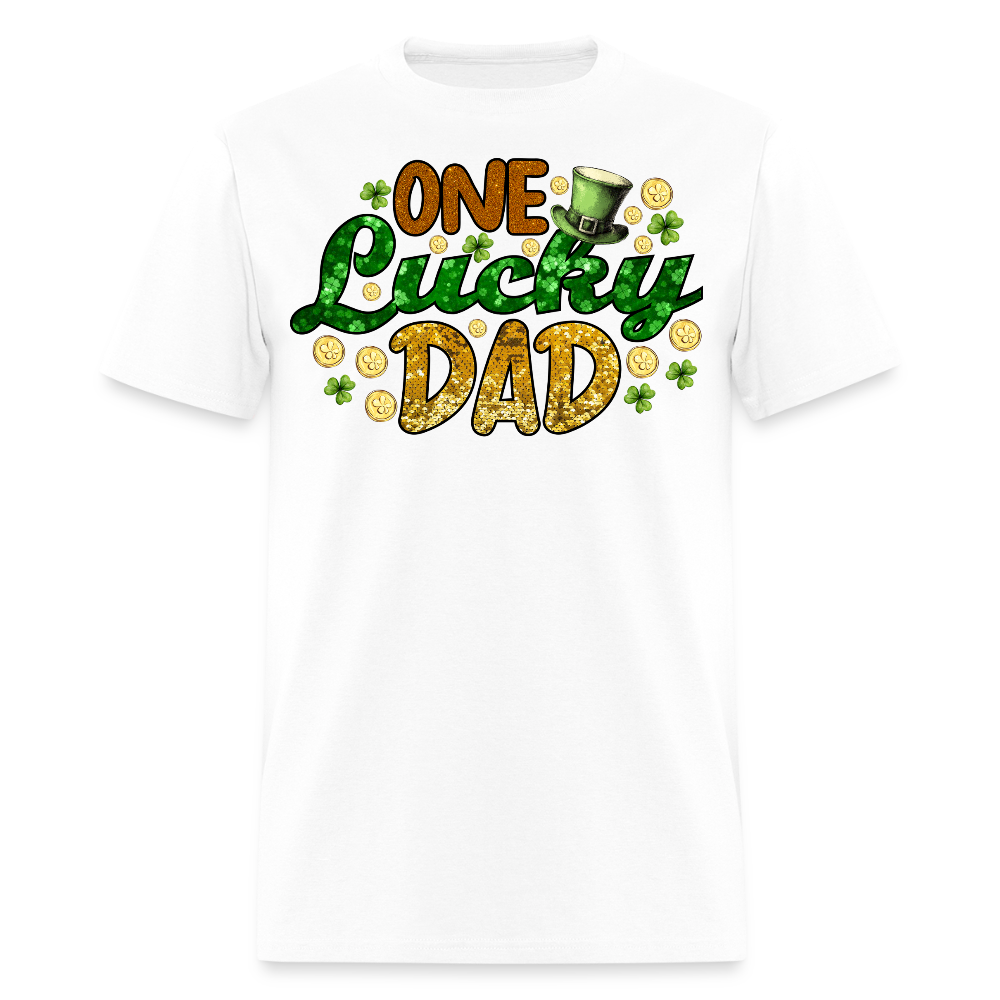 One Lucky Dad St Paddy’s Day T-shirt - white