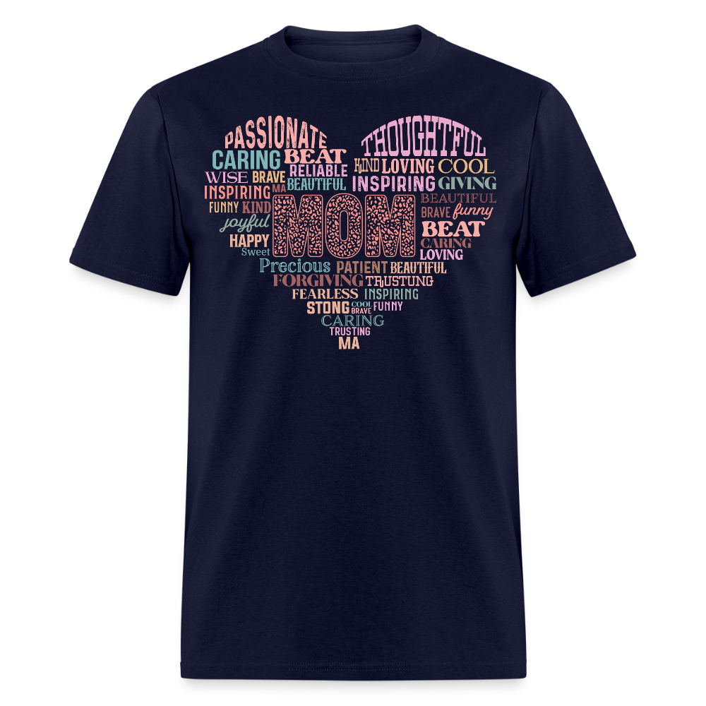 Thoughtful Mom Word Cloud T-shirt - navy