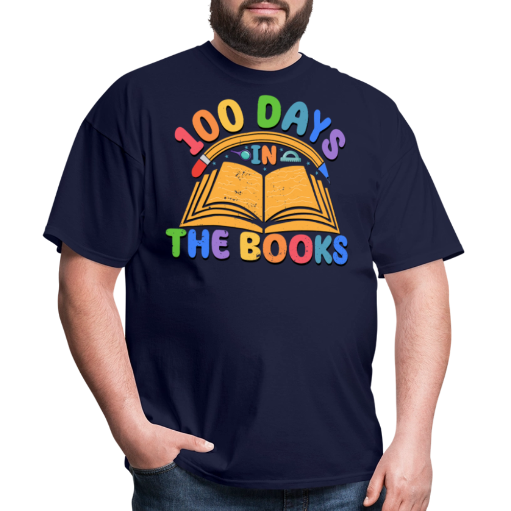 100 Days In The Books Reading Celebration Unisex T-shirt - navy
