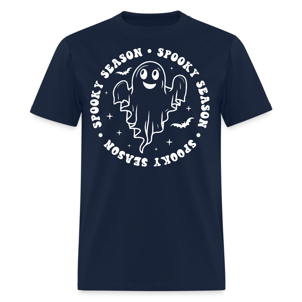 Funny Spooky Season Ghost T-Shirt - navy
