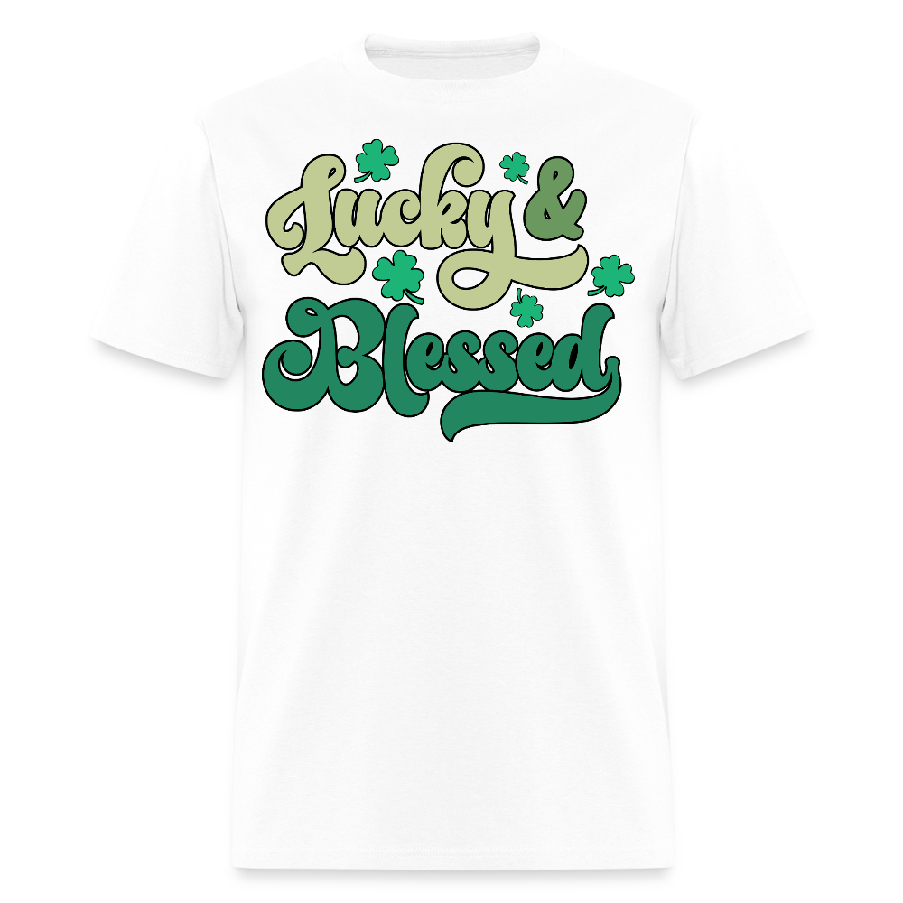 St Patrick’s Day Blessed And Lucky Irish T-shirt - white