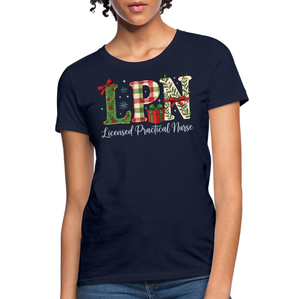 LPN Licensed Practical Nurse Christmas T-Shirt - navy