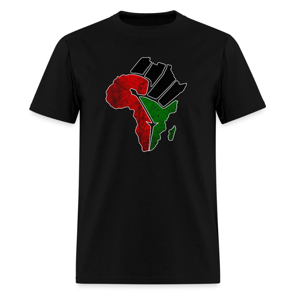Black Power Africa Map Fist T-Shirt - black