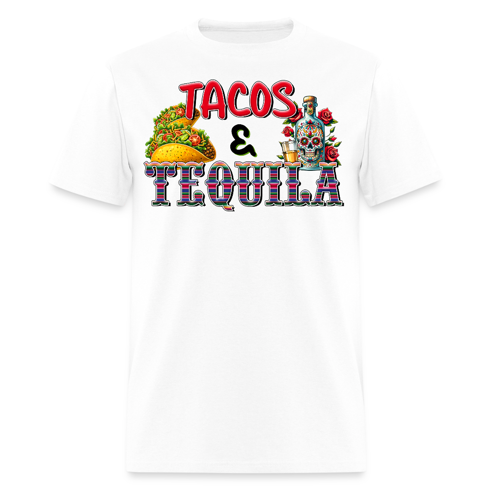Taco Tuesday And Tequila Drinking Graphic T-shirt - white