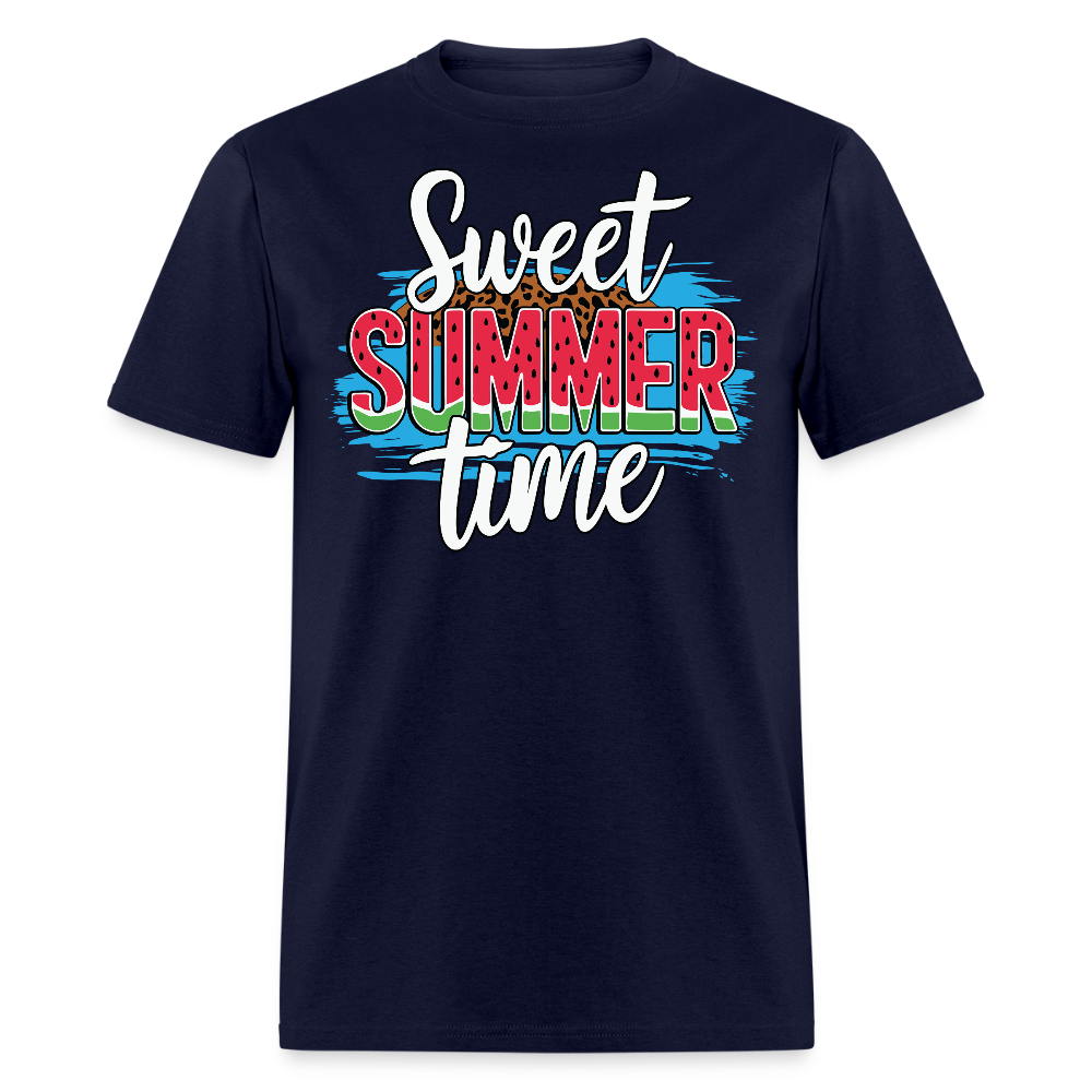 Sweet Summertime Watermelon Summer Vacation T-shirt - navy