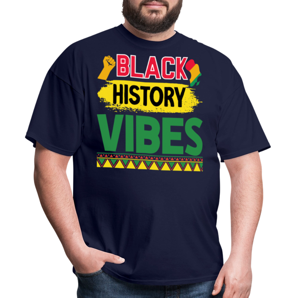 Black history vibes Shirt For Celebrations Black History Month T-shirt - navy