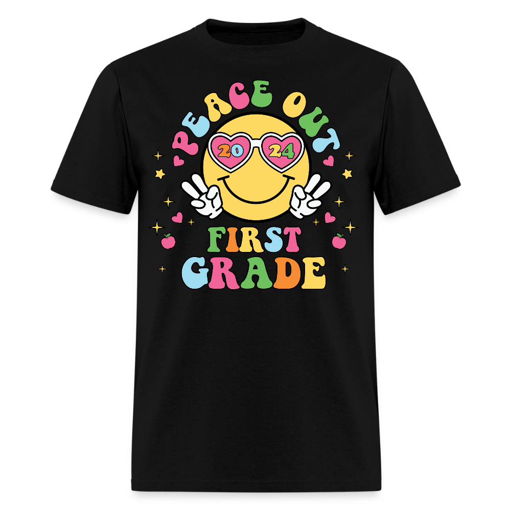 Peace Out First Grade Teacher Gifts T-Shirt - black