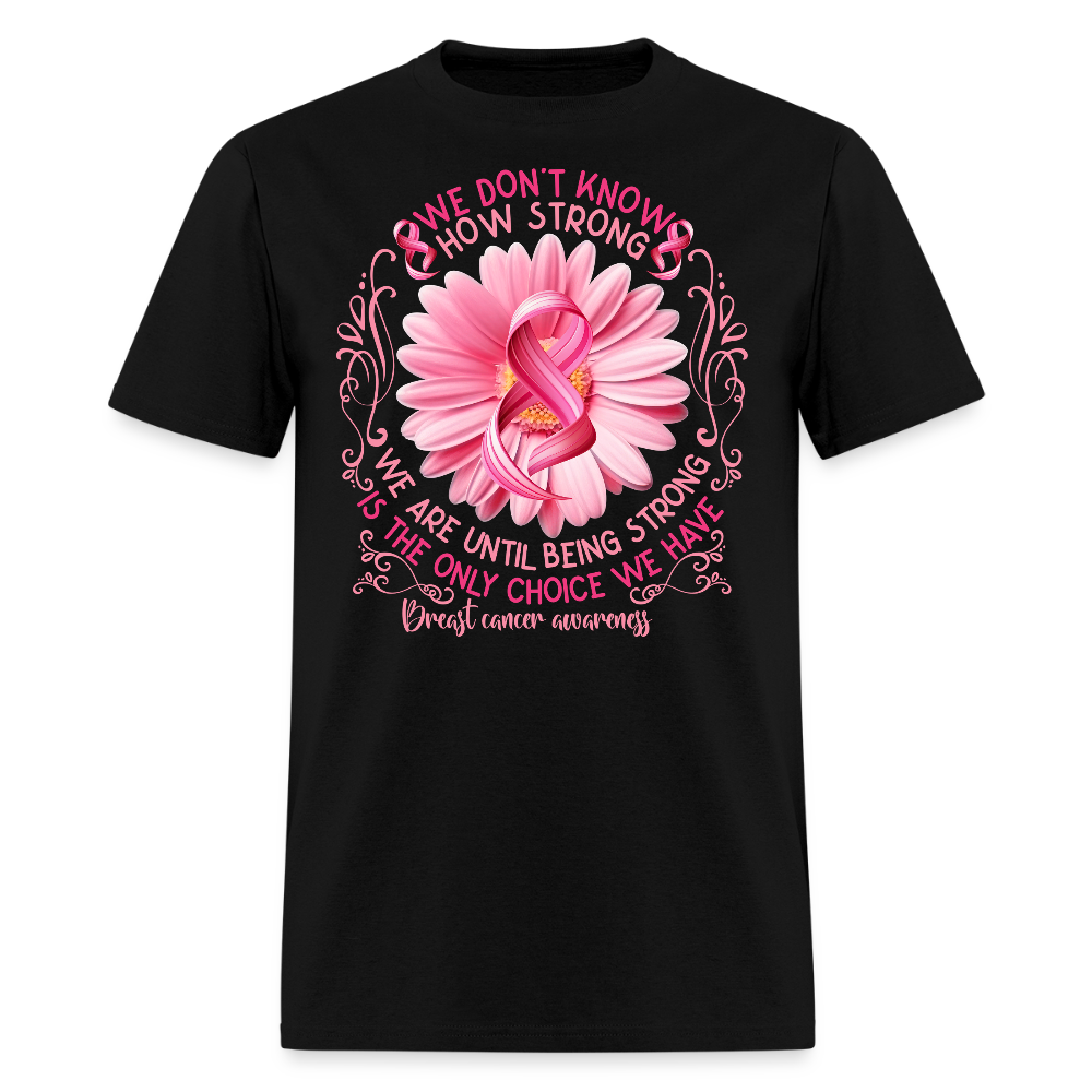Pink Ribbon Inspirational Breast Cancer Fighters T-Shirt - black