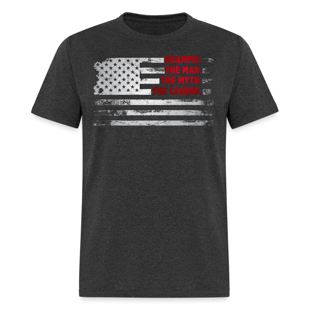 Grampie The Man The Myth The Legend Grandpa Veteran T-shirt - heather black