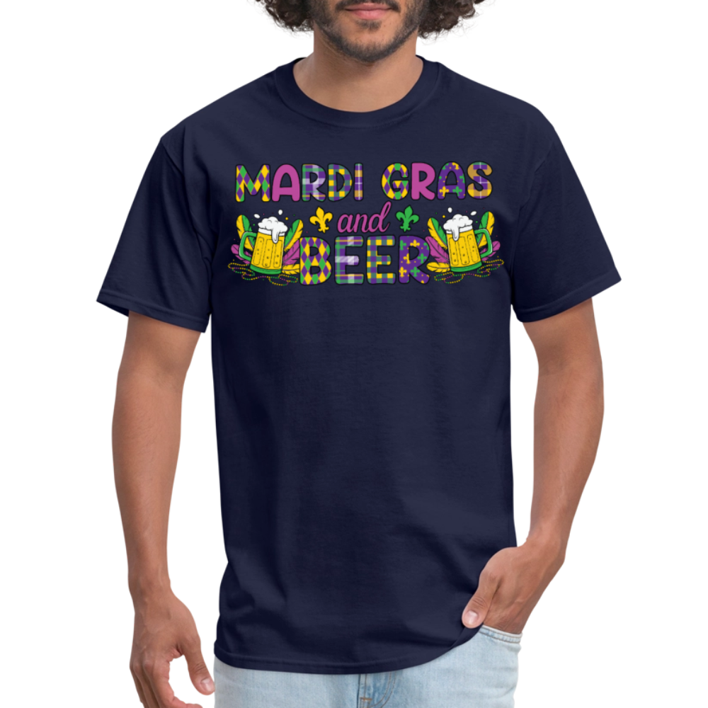 Drinking Team Mardi Gras Beer Party Classic T-shirt - navy