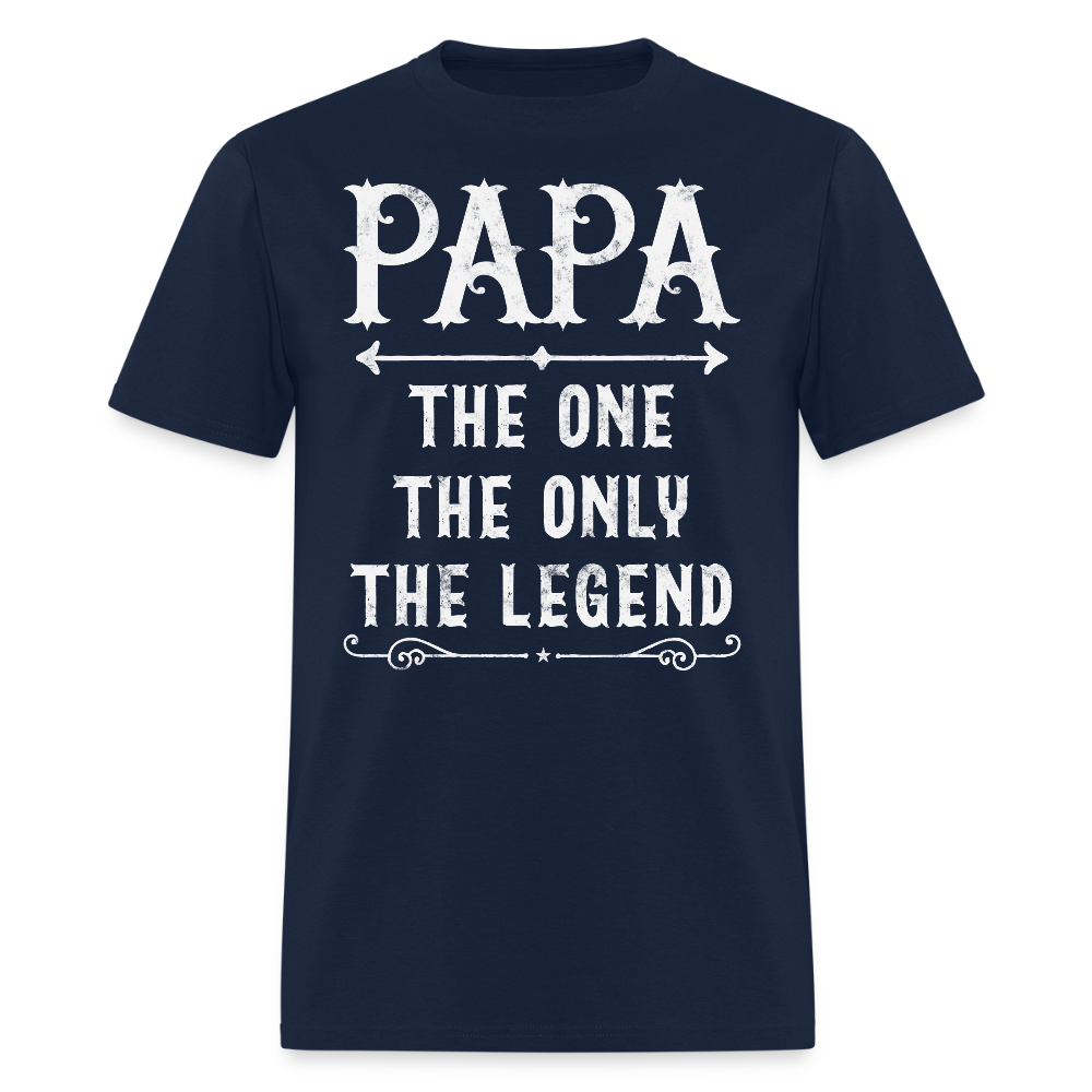 Papa The One The Only The Legend Father's Day Gifts T-Shirt - navy