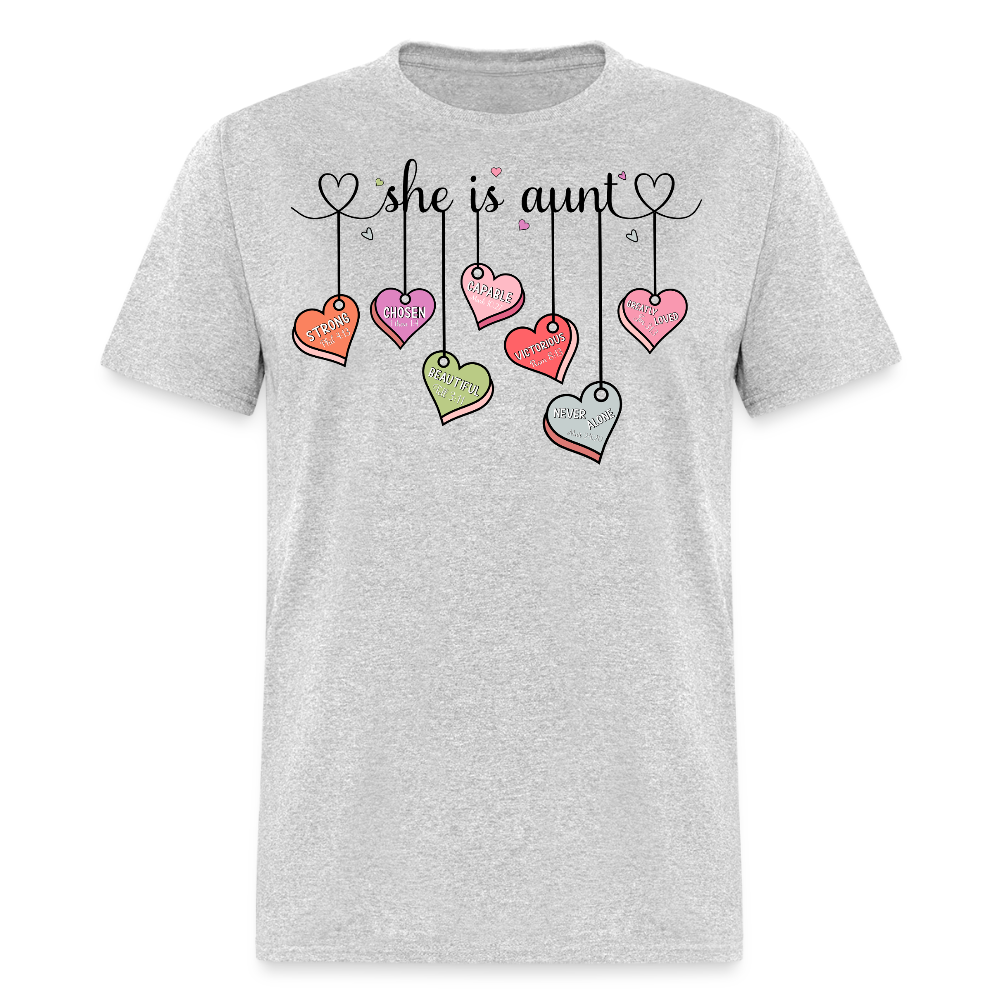 Cute Aunt Graphic Tee With Hearts Aunt Appreciation T-shirt - heather gray