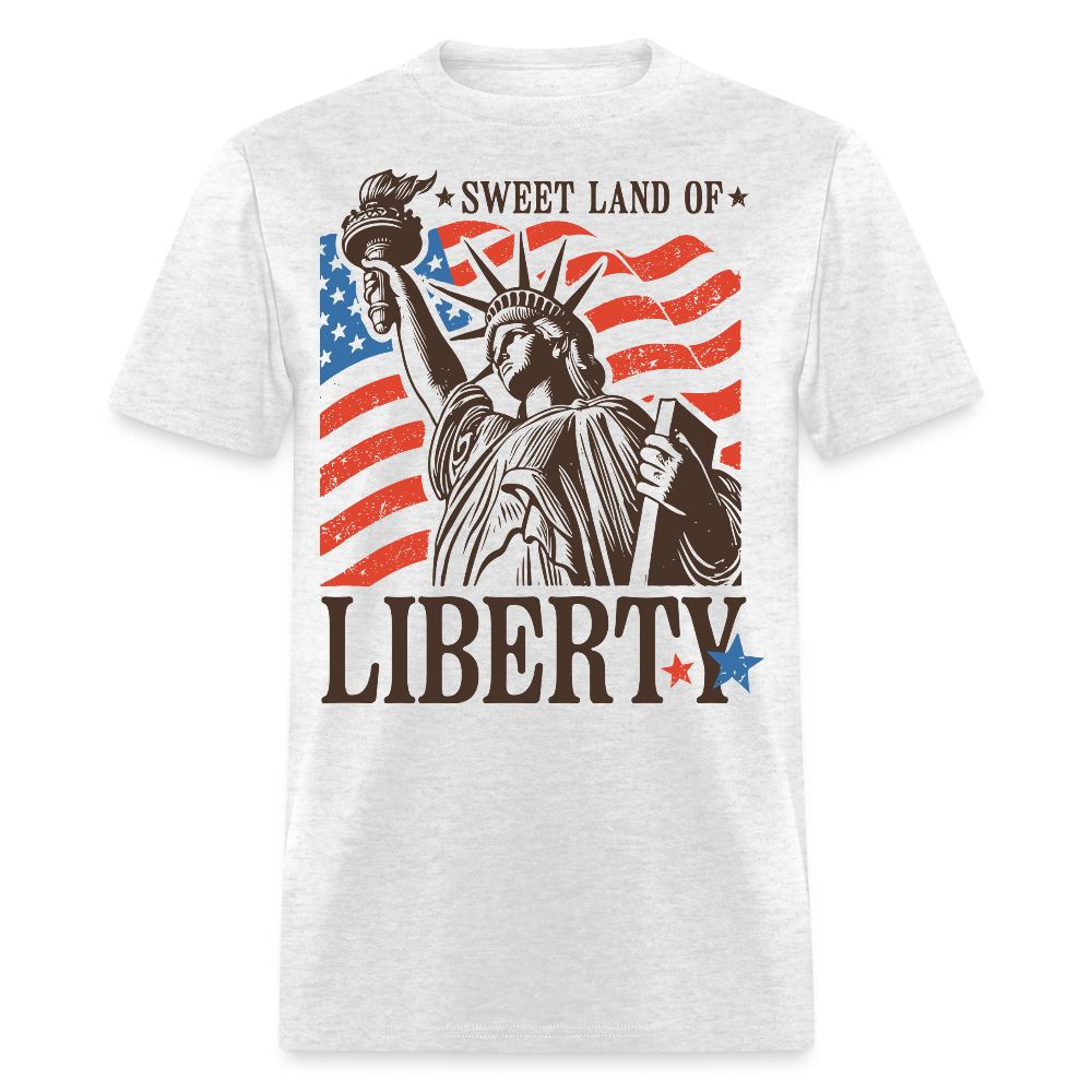 Sweet Land Of Liberty Fourth Of July Patriotic T-Shirt - light heather gray