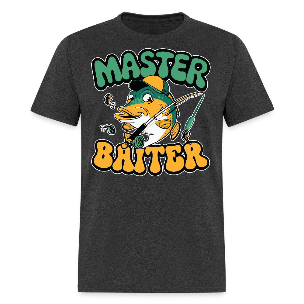 Master Baiter Humorous Bass Fishing T-shirt - heather black