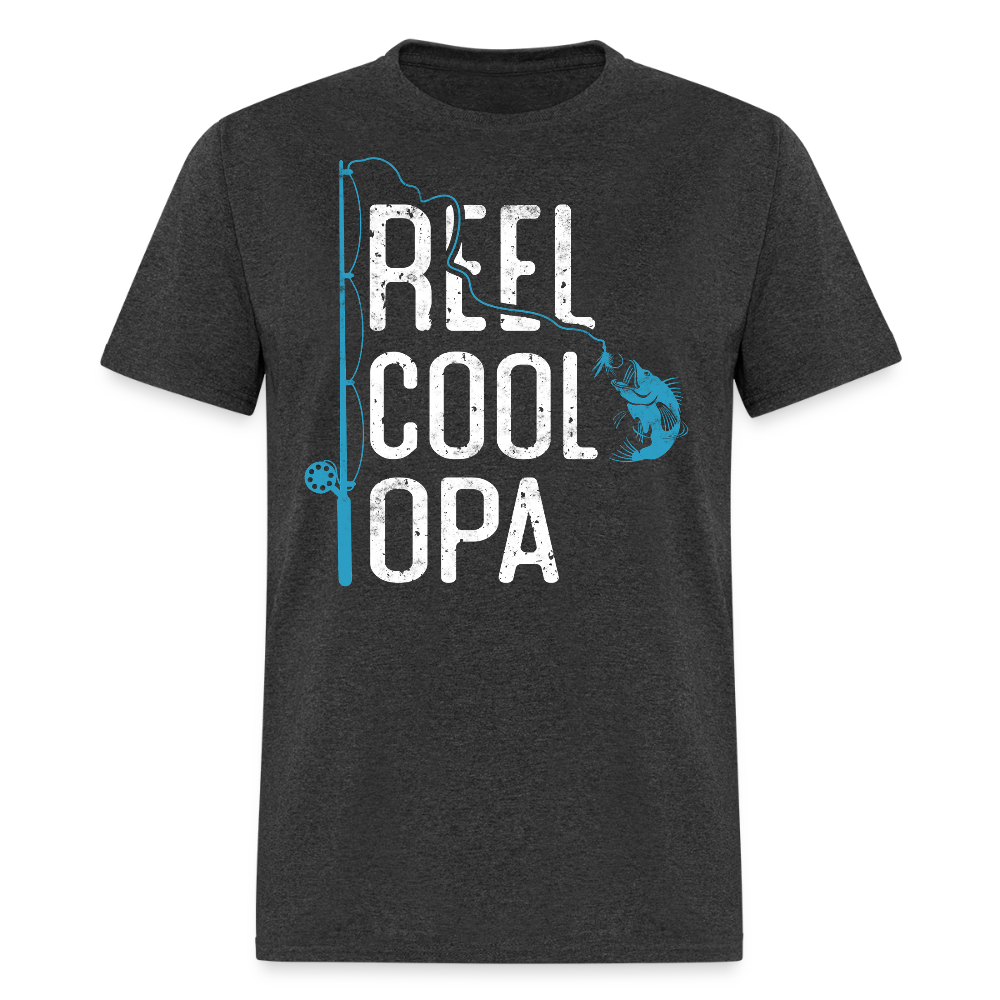 Reel Cool Opa Fishing Father’s Day T-shirt - heather black